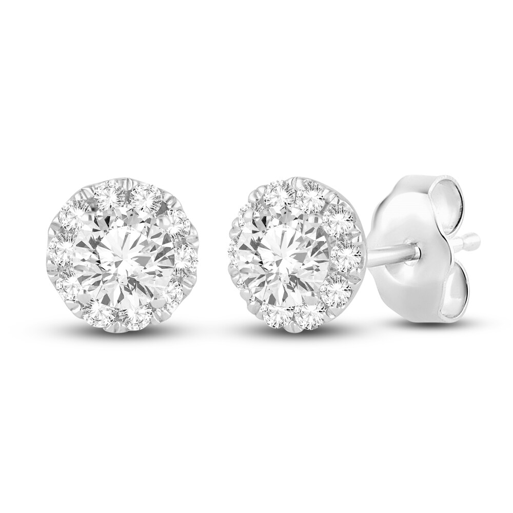 Diamond Stud Earrings 1/2 ct tw Round 14K White Gold zTNdGROC