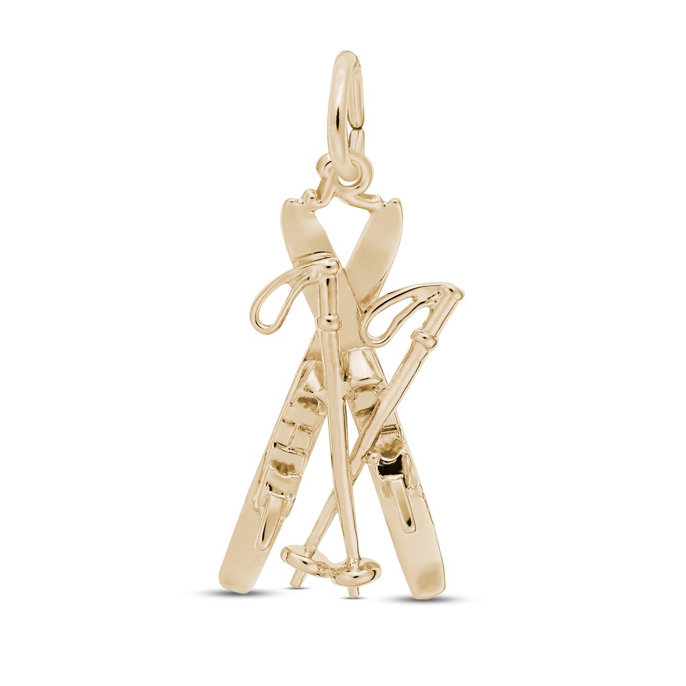 Skis Charm 14K Yellow Gold zTVDRUPn