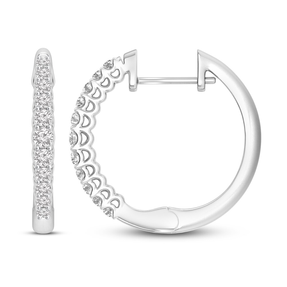 Diamond Hoop Earrings 1/2 ct tw Round 10K White Gold zYakrsqd