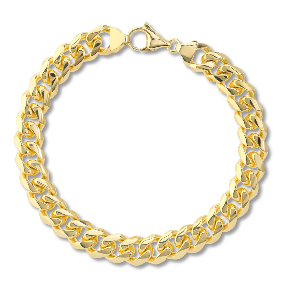Miami Cuban Link Bracelet 14K Yellow Gold 9" znfpA880