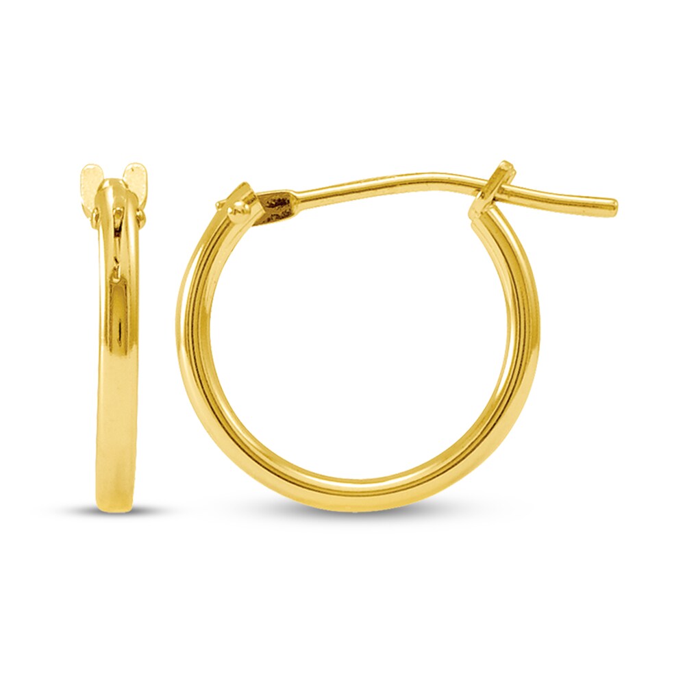 Hoop Earrings 14K Yellow Gold 10MM zq6w63ce