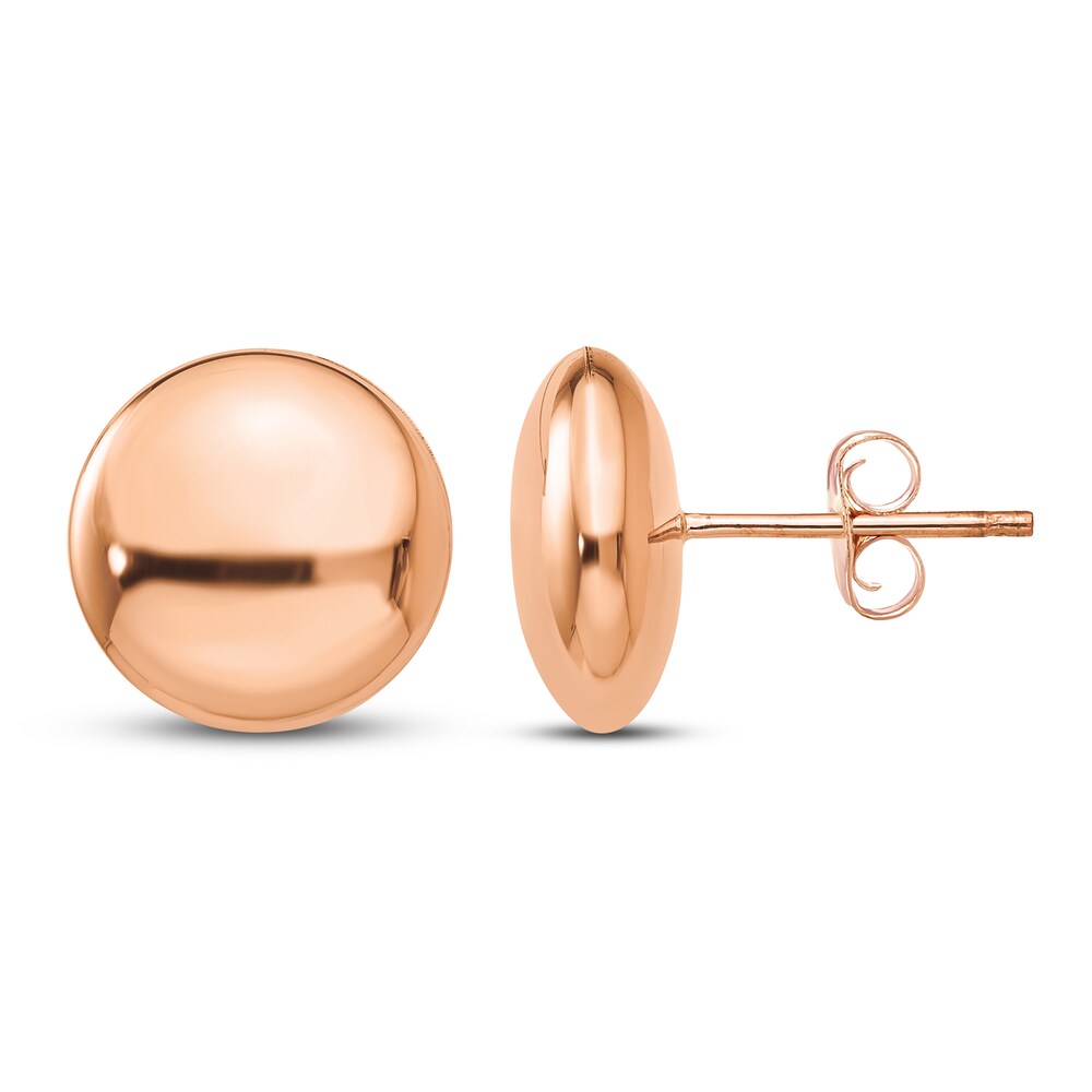 Button Stud Earrings 14K Rose Gold ztHmhUE9