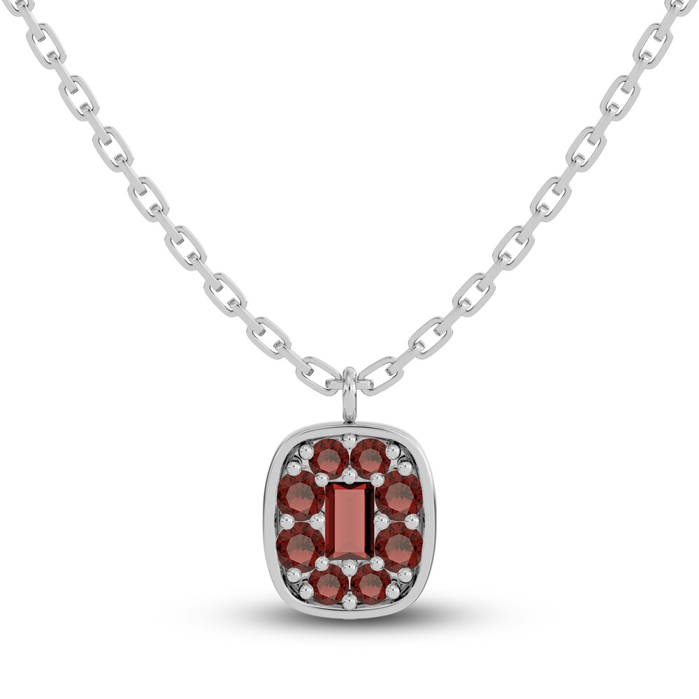 Juliette Maison Natural Garnet Pendant Necklace 10K White Gold 01Q92Pay