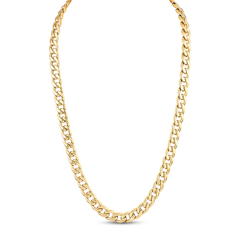 Curb Chain Necklace Gold Ion-Plated Stainless Steel 02pJphou