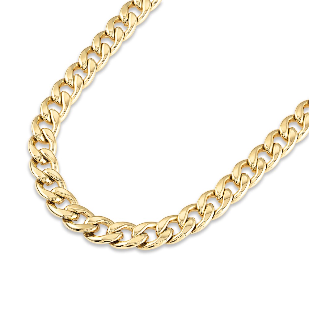 Curb Chain Necklace Gold Ion-Plated Stainless Steel 02pJphou