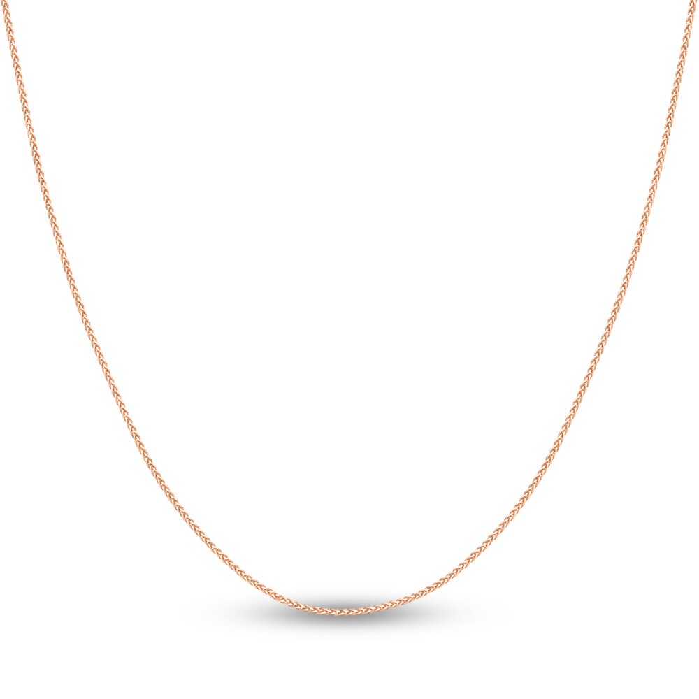 Round Wheat Chain Necklace 14K Rose Gold 20" 0EYD2UMZ