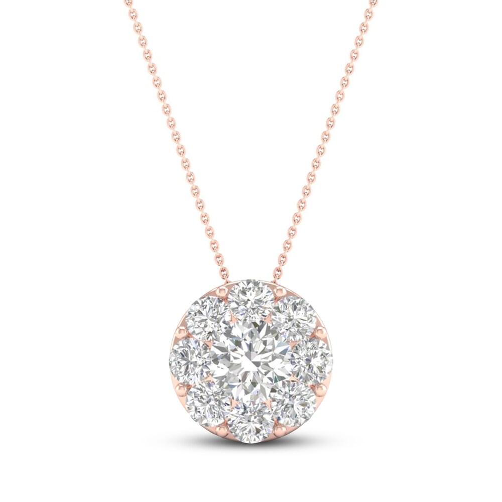 Diamond Pendant Necklace 1/2 ct tw Round 10K Rose Gold 0FglBdKM