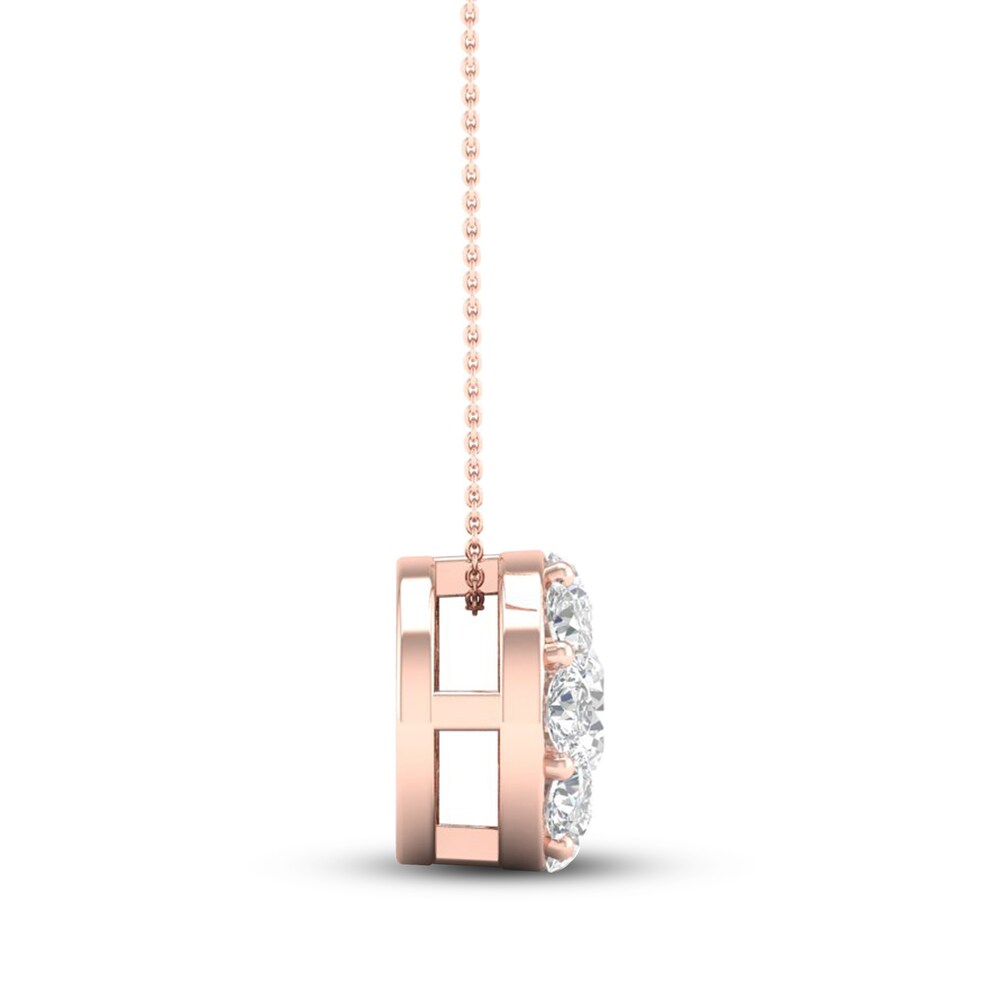 Diamond Pendant Necklace 1/2 ct tw Round 10K Rose Gold 0FglBdKM