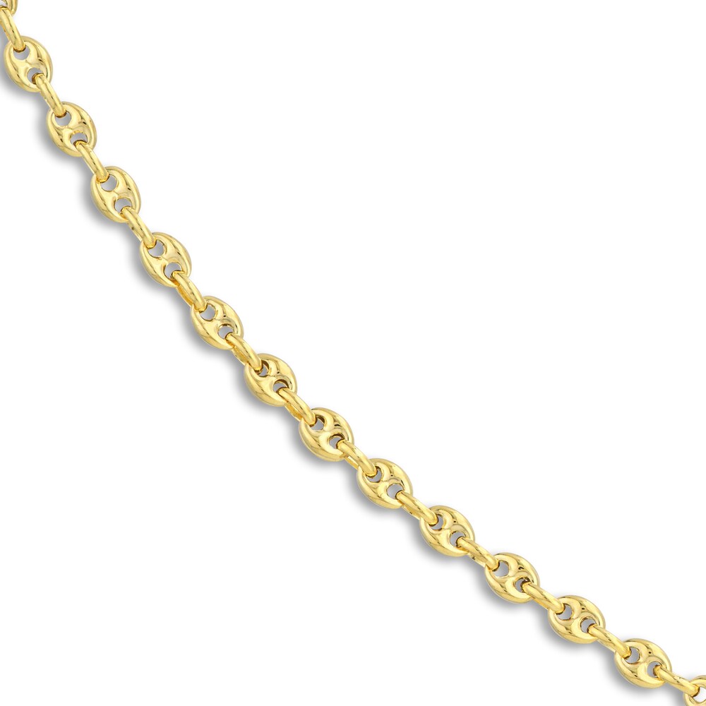 Puffy Mariner Link Necklace 14K Yellow Gold 18\" 0MHLSO3n