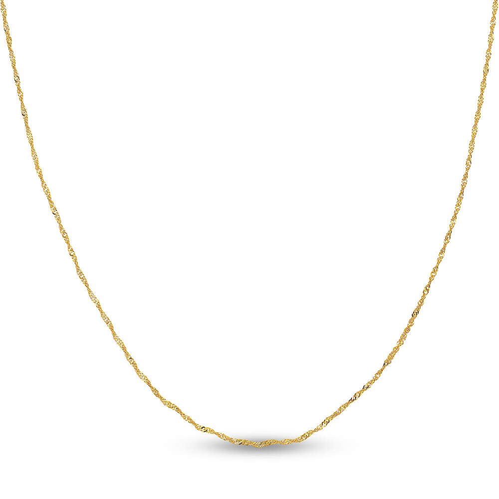 Singapore Chain Necklace 14K Yellow Gold 20\" 0UFKGwj3