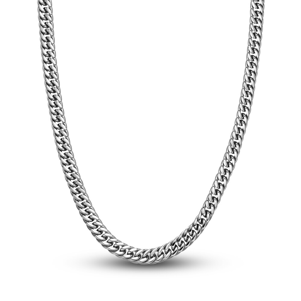 Men's Gourmette Chain Necklace Stainless Steel 9mm 24" 0UuovDkl
