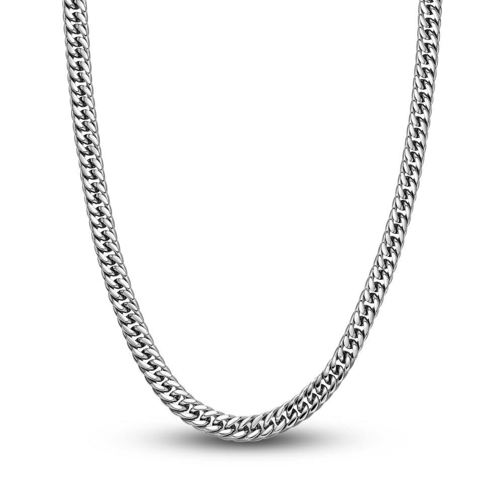 Men\'s Gourmette Chain Necklace Stainless Steel 9mm 24\" 0UuovDkl