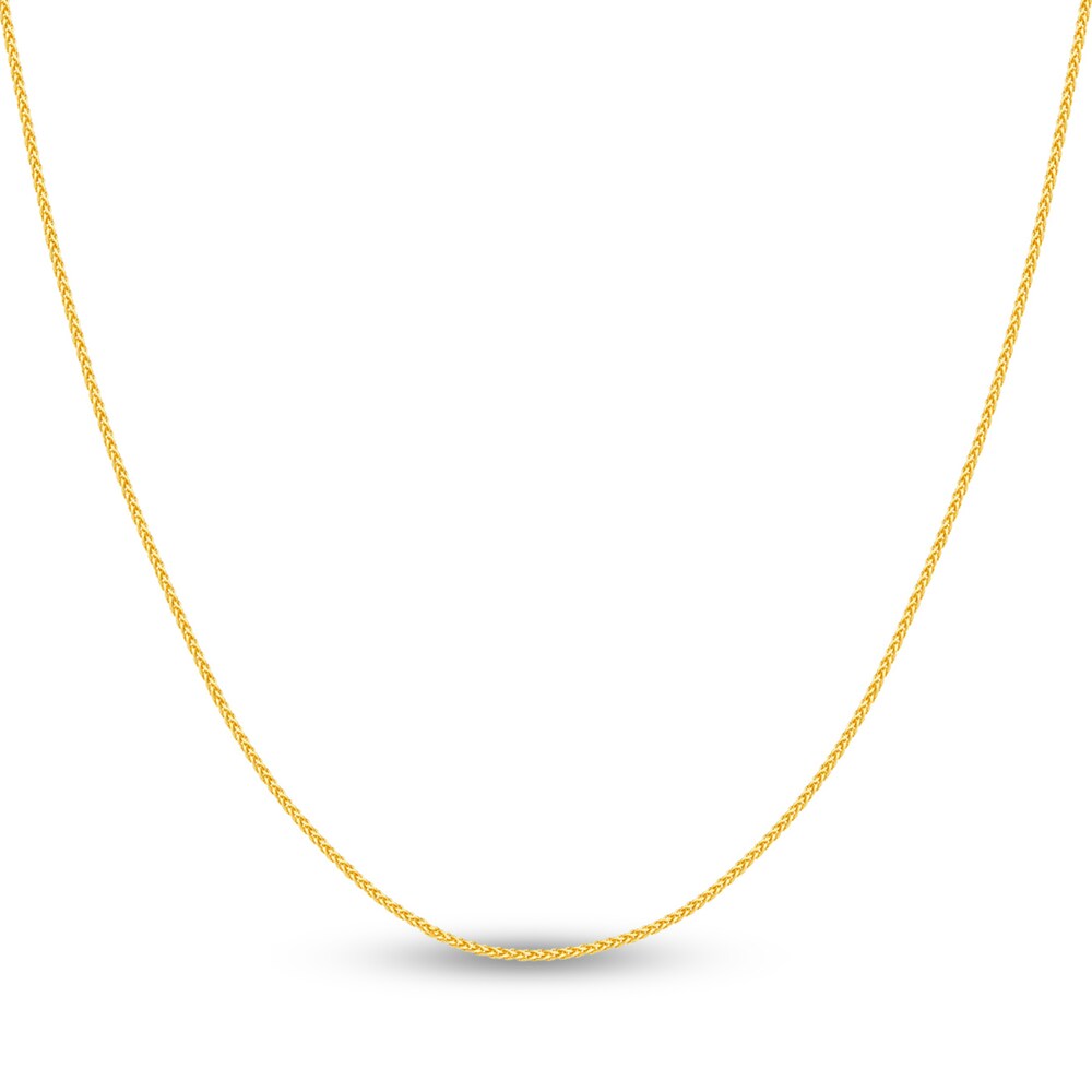 Round Wheat Chain Necklace 14K Yellow Gold 30" 0WaQ3ikd