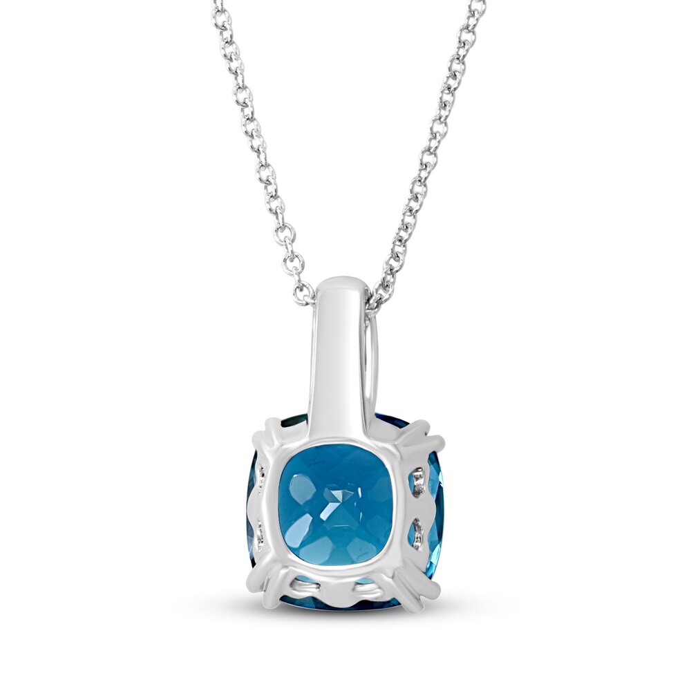 Effy Natural Blue Topaz Necklace Diamond Accents 14K White Gold 0eA1NTpp