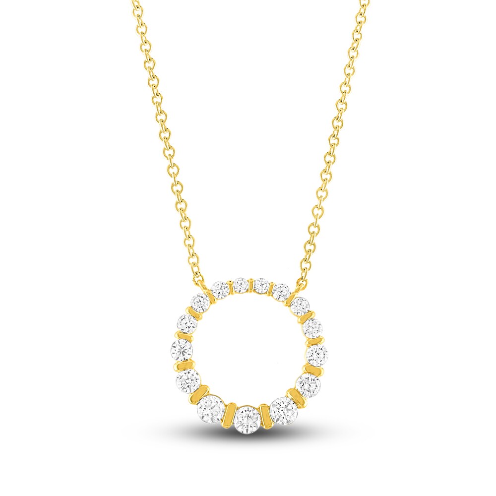 Hearts Desire Diamond Necklace 1/2 ct tw Round 18K Yellow Gold 0fV6yOmF