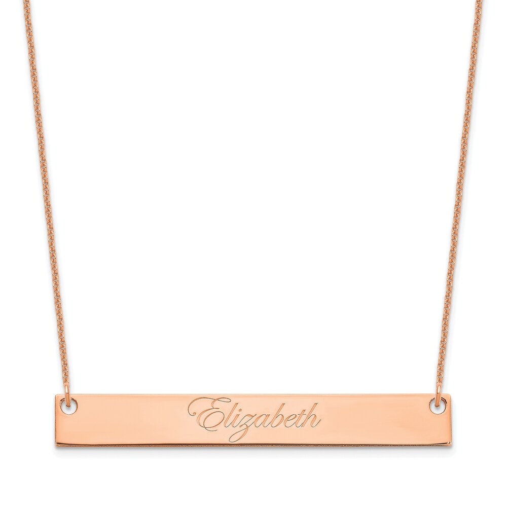 Large Script Bar Necklace 14K Rose Gold 0mFMzT0i