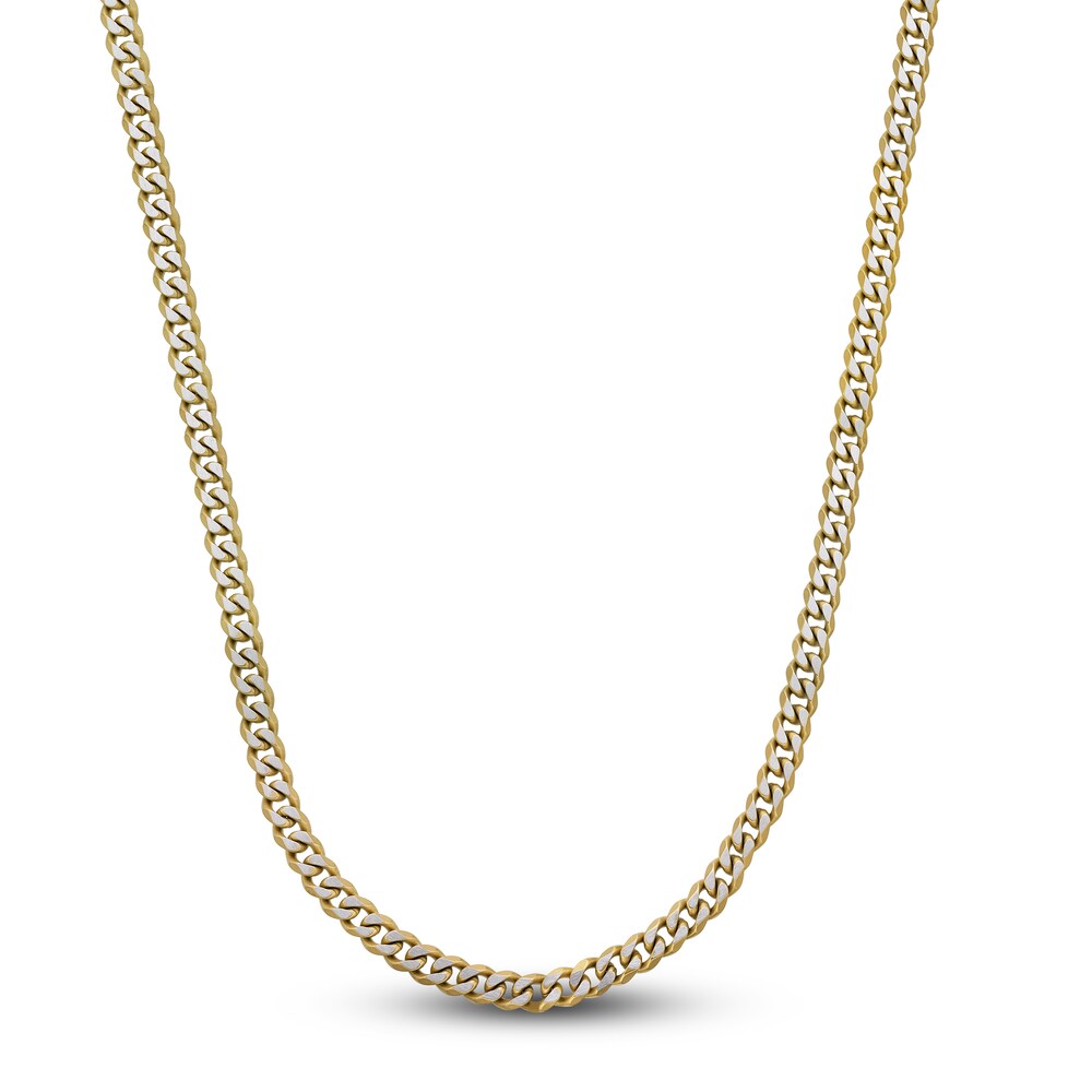 Men's Curb Chain Necklace Gold Ion-Plated Stainless Steel 8mm 20" 0ntGng2i