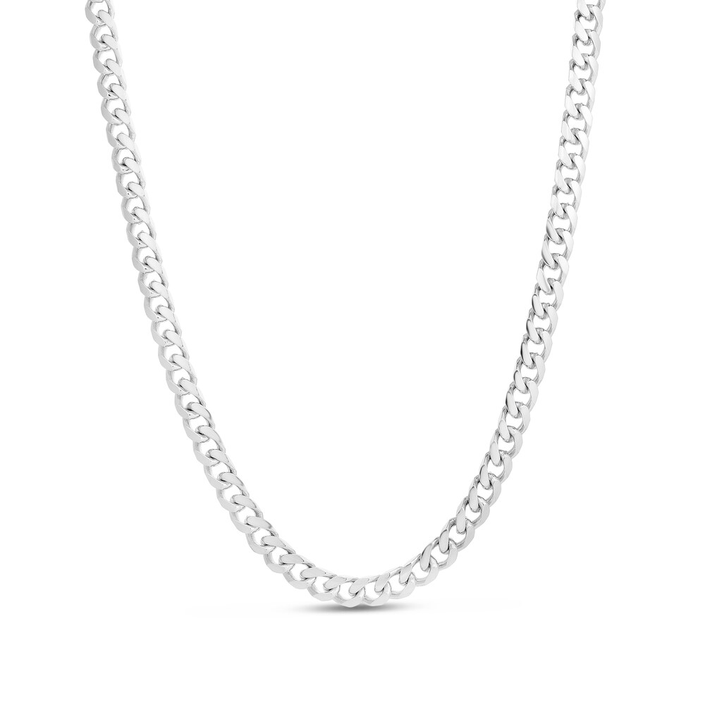 Miami Cuban Link Necklace 14K White Gold 20" 0sSccnTT