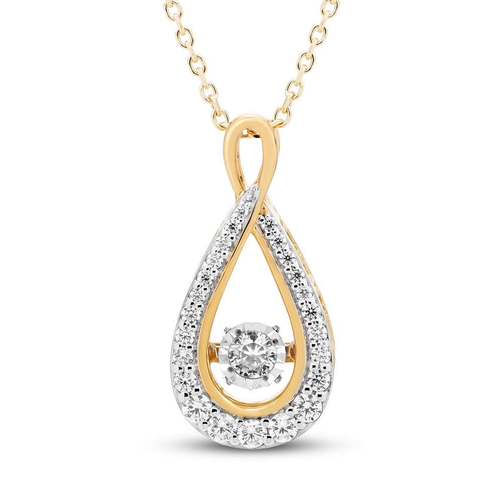 Diamond Necklace 1/3 ct tw Round 10K Yellow Gold 0t9lZMu1