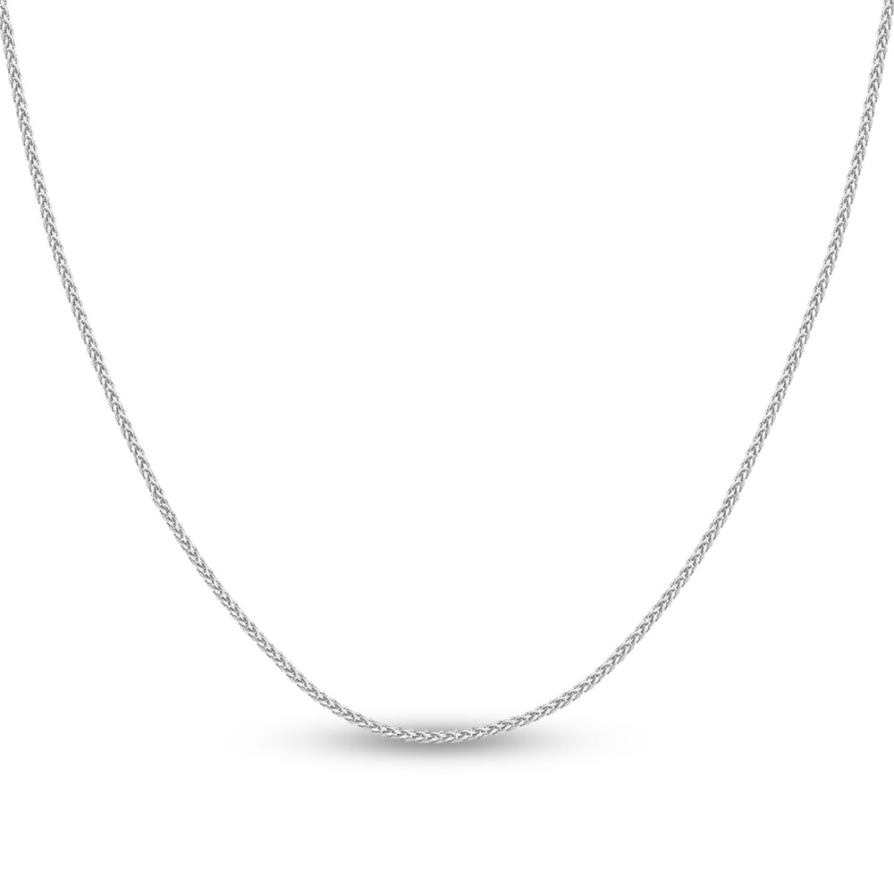 Round Wheat Chain Necklace 14K White Gold 22" 0yBAHhVr