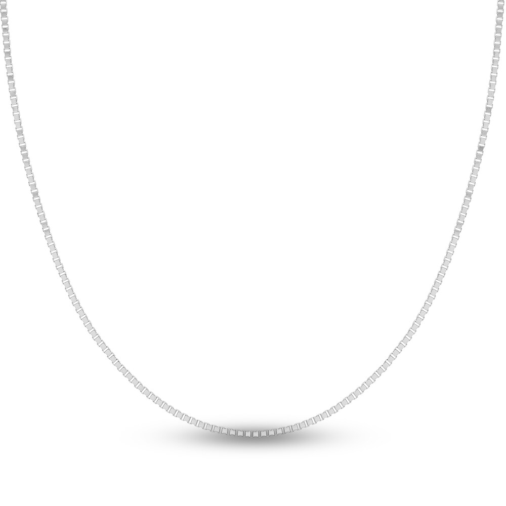 Box Chain Necklace 14K White Gold 20" 15Ye3MCV