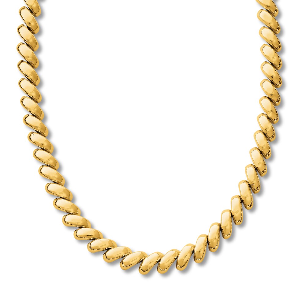 San Marco Chain Necklace 14K Yellow Gold 17" 15gMCoWY