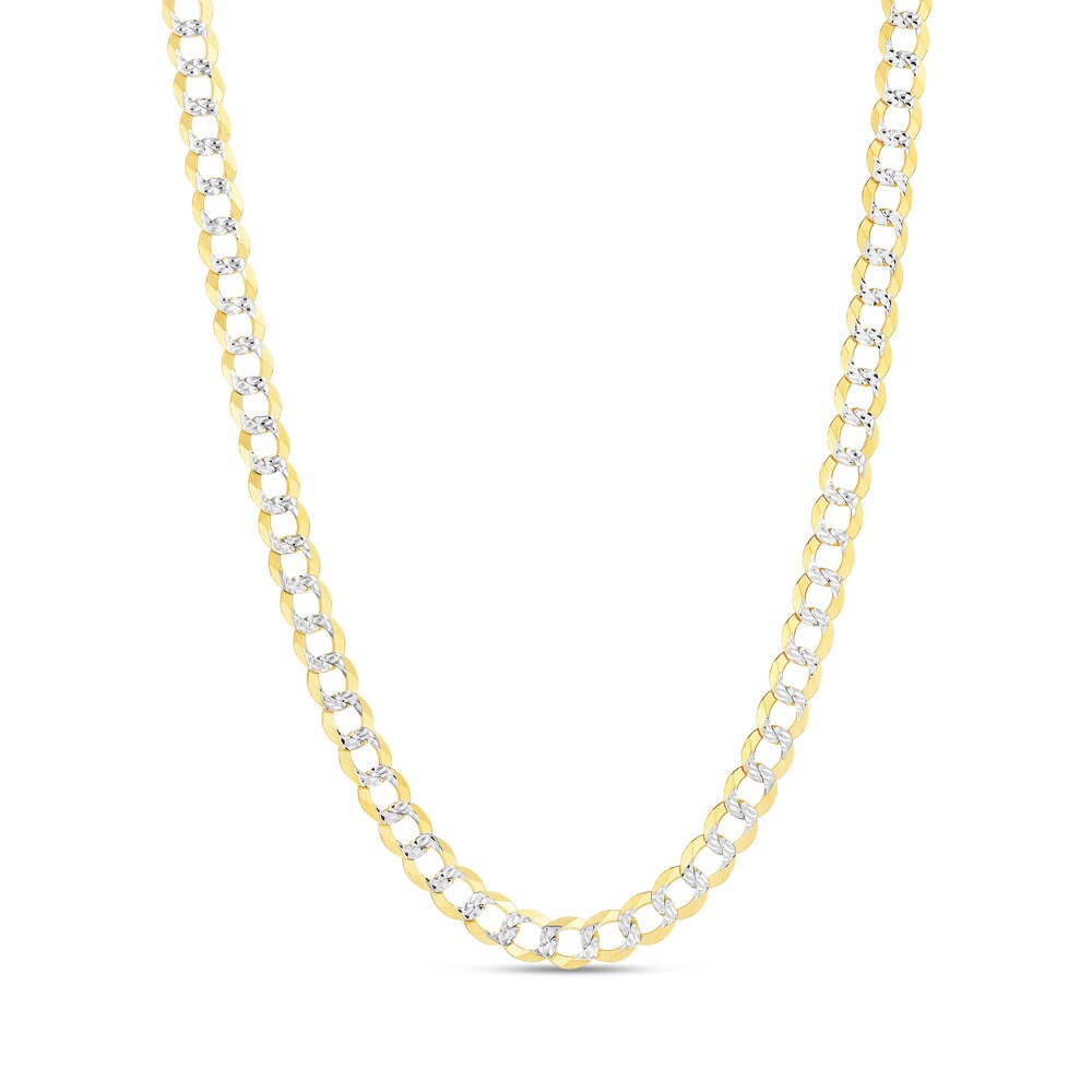 Two-Tone Curb Chain Necklace 14K Yellow Gold 20\" 1GAefifj [1GAefifj]