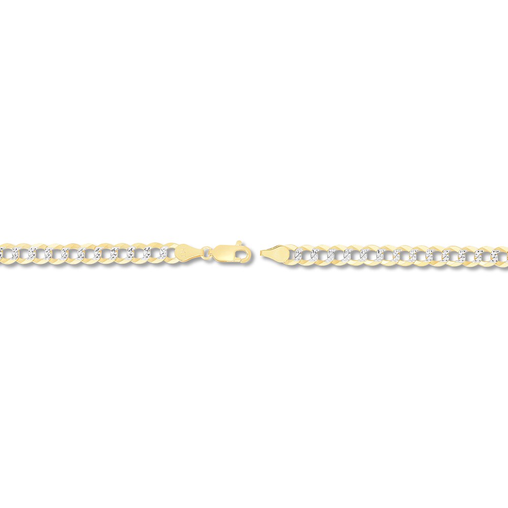 Two-Tone Curb Chain Necklace 14K Yellow Gold 20\" 1GAefifj