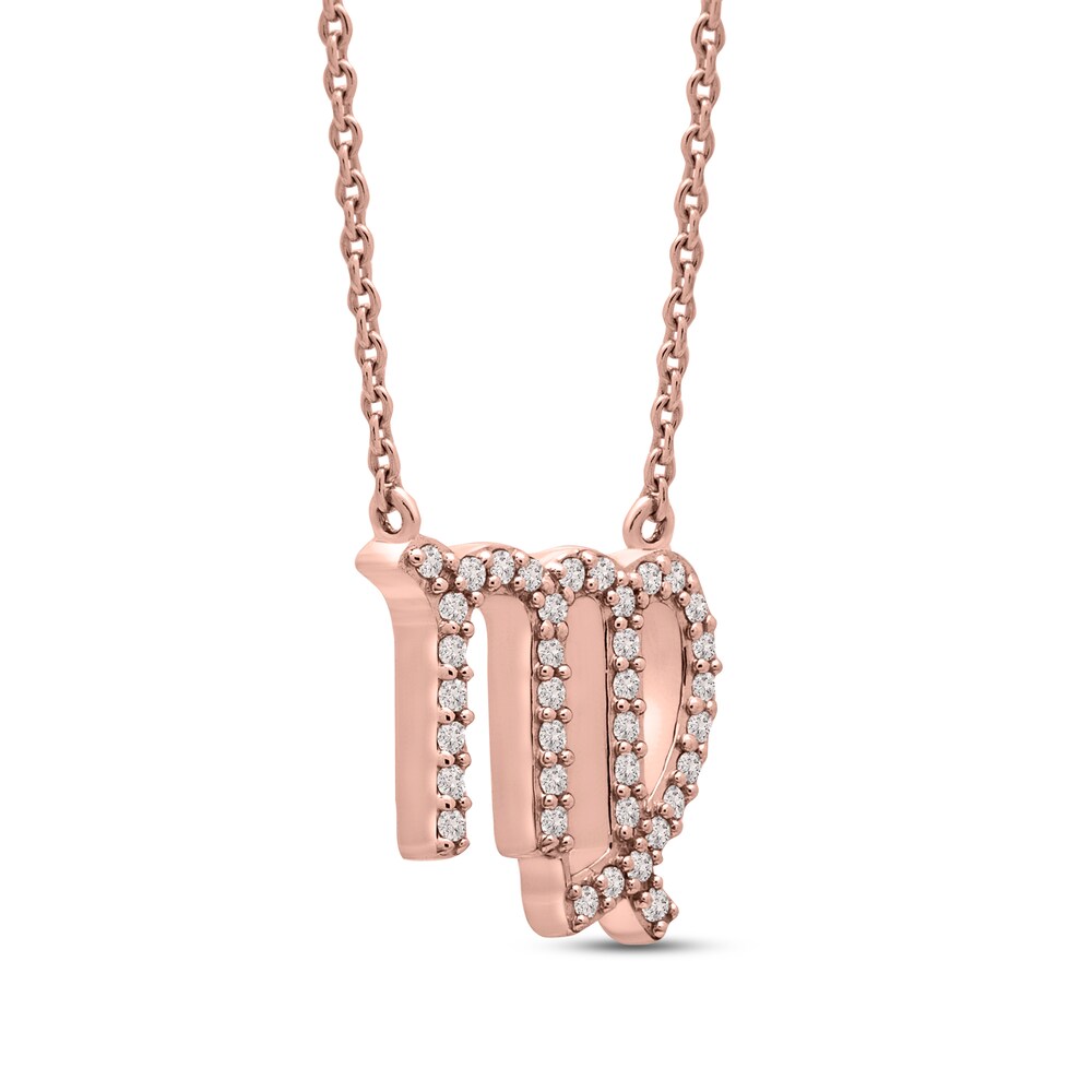 Diamond Virgo Necklace 1/10 ct tw 10K Rose Gold 1JEmKbIZ