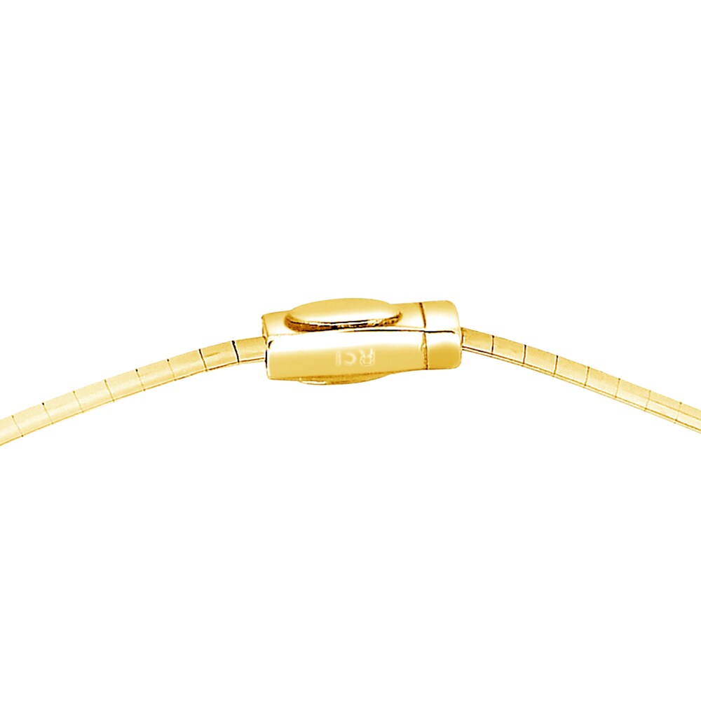 Reversible Necklace 14K Yellow Gold/Sterling Silver 3mm 1LIhKvuE