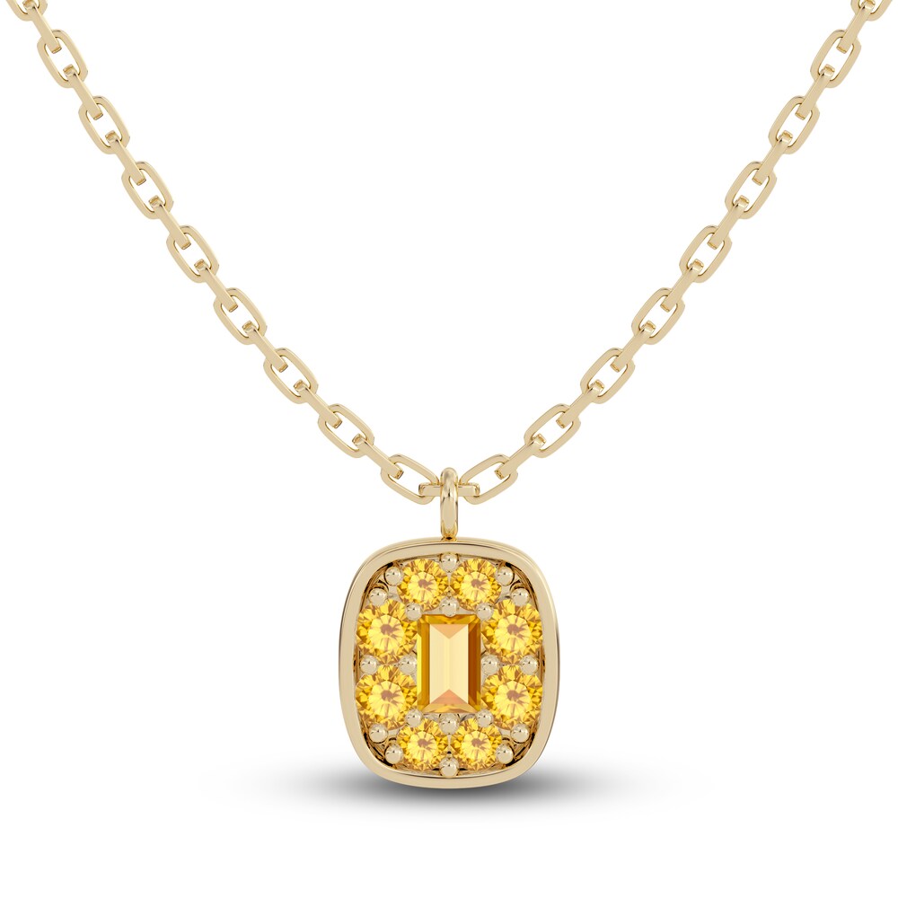 Juliette Maison Natural Citrine Pendant Necklace 10K Yellow Gold 1MvUcLNI
