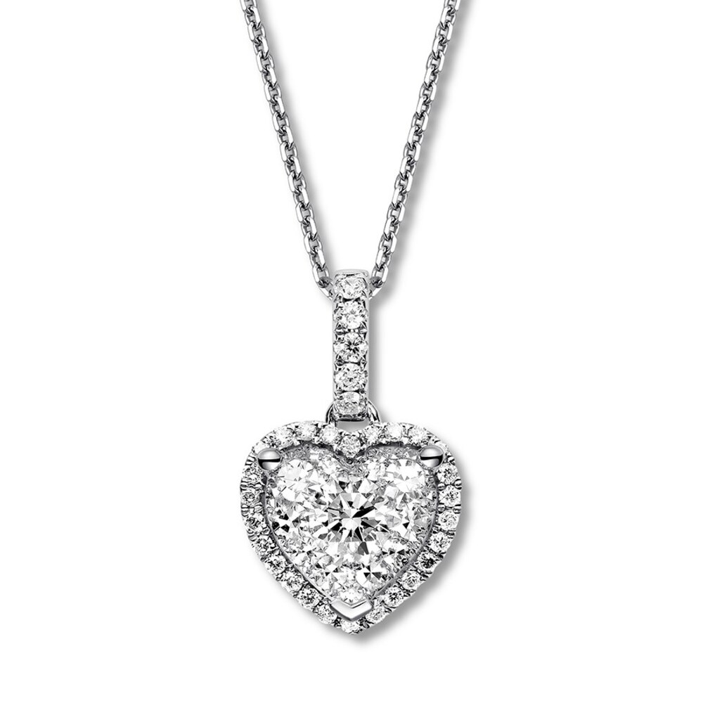 Diamond Heart Necklace 3/8 Carat tw 10K White Gold 1PCMSjxf