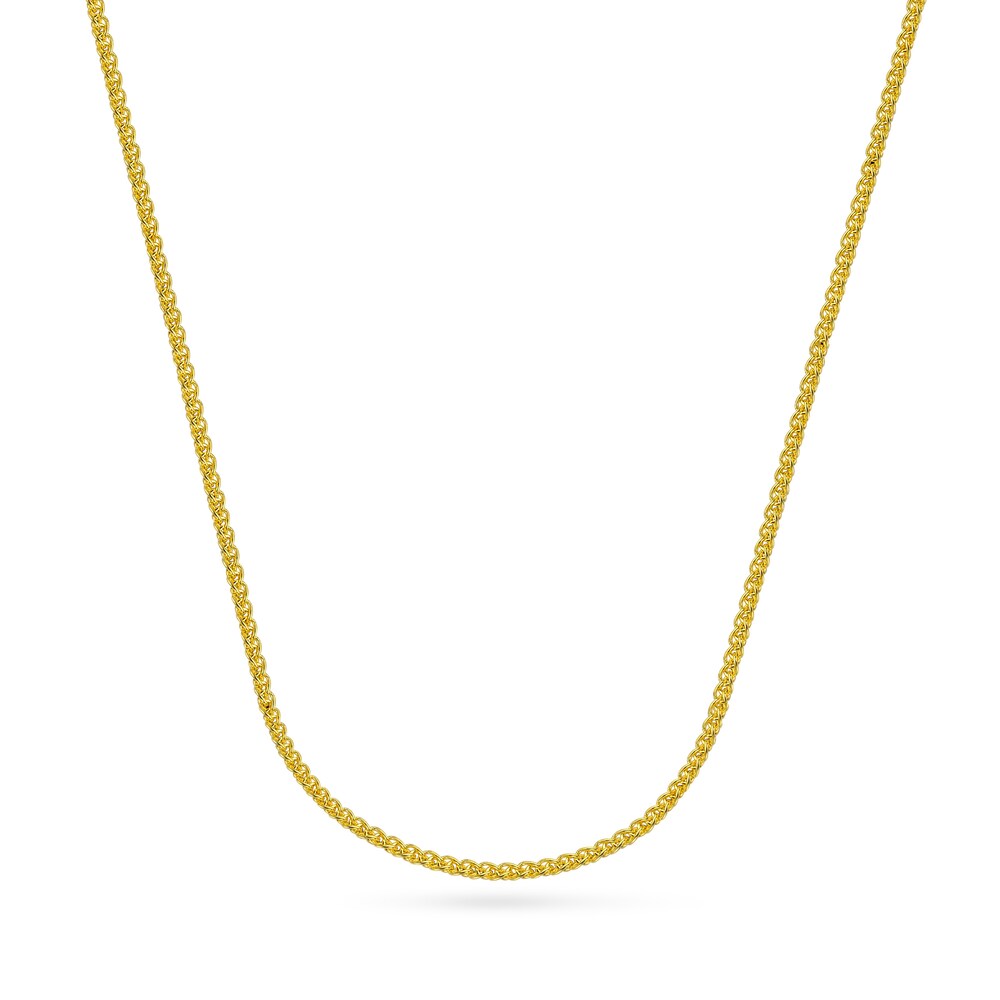 Wo Round Wheat Chain Necklace 18K Yellow Gold 20\" 1RexA8H8