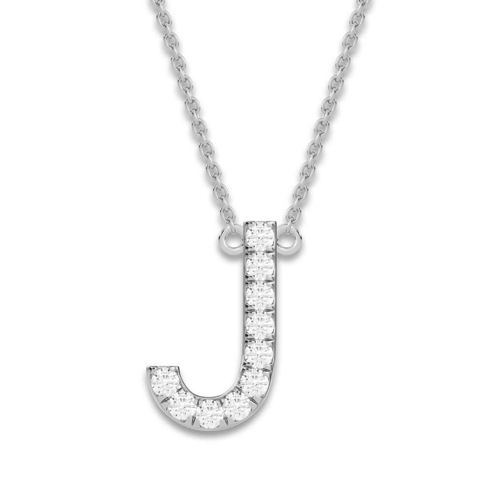 Juliette Maison Diamond Station Name Necklace 1/8 ct tw Round 10K White Gold 1Xs1kcTb