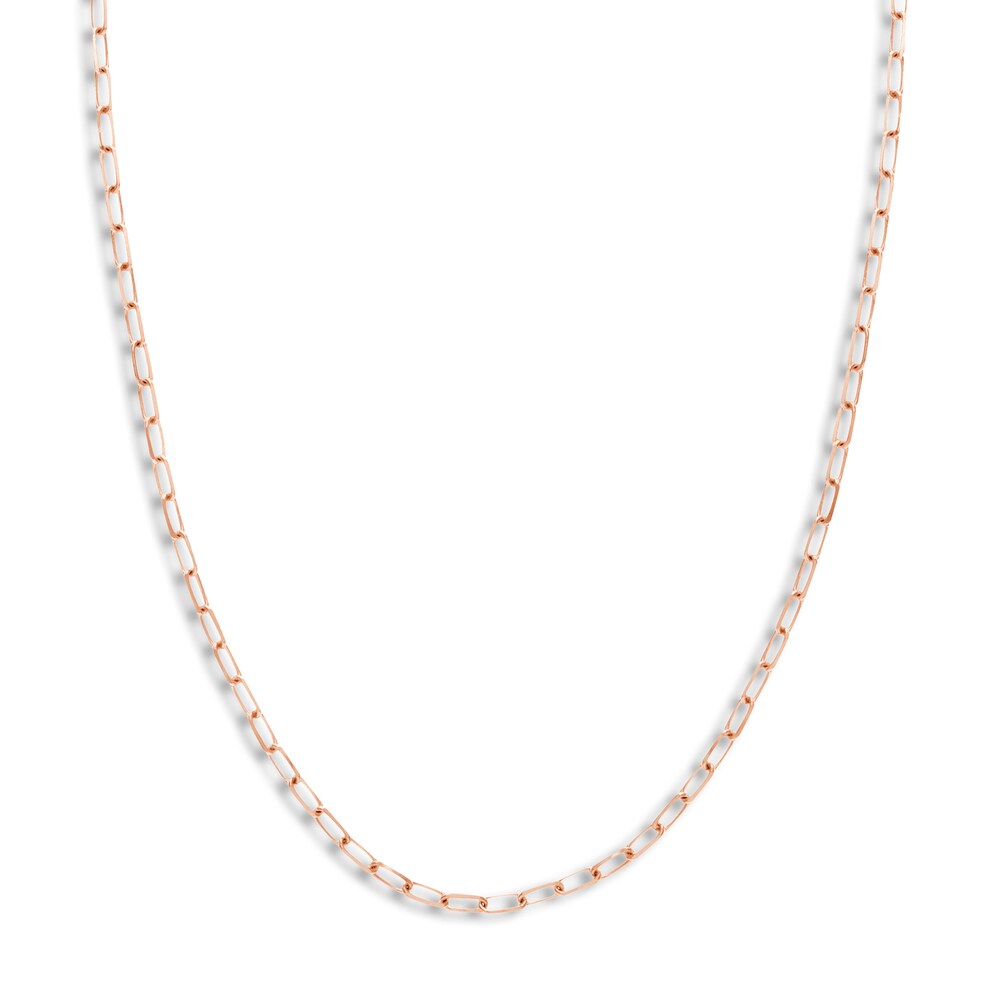 Paper Clip Chain Necklace 14K Rose Gold 20" 1cjo8mh4