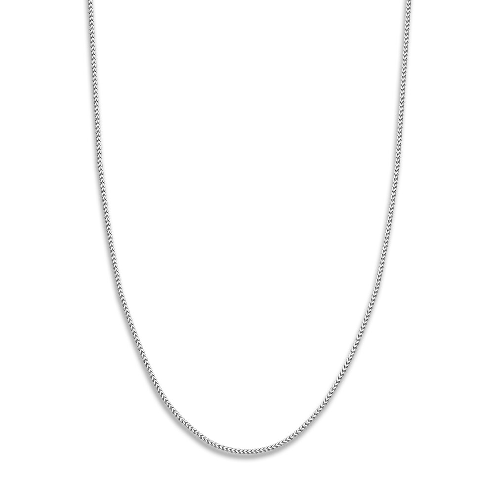 Round Franco Chain Necklace 14K White Gold 20" 1fiBN0n8