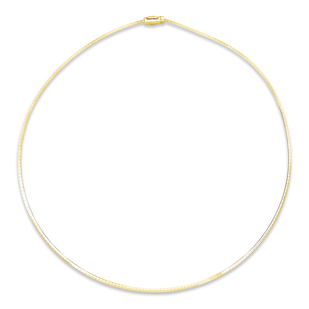 Reversible Necklace 14K Yellow Gold/Sterling Silver 3mm 1hTjvY5n