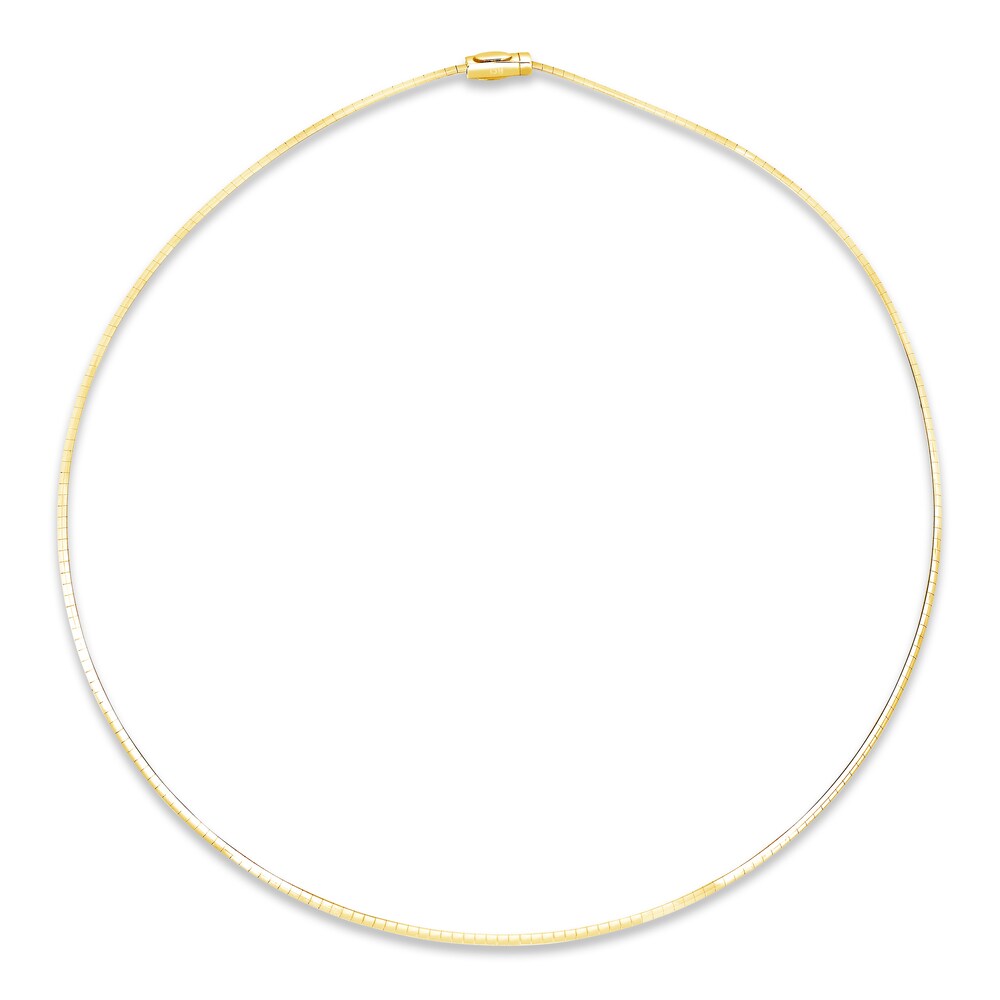 Reversible Necklace 14K Yellow Gold/Sterling Silver 3mm 1hTjvY5n [1hTjvY5n]