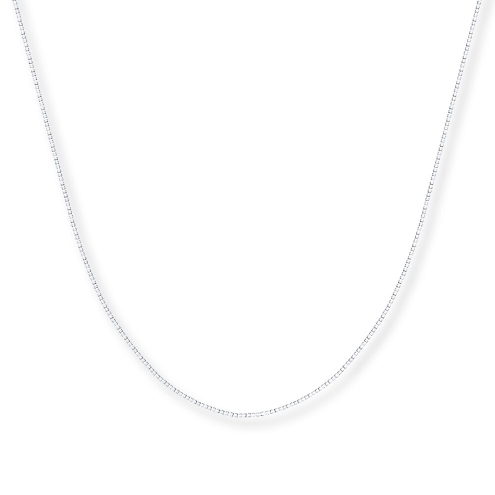 Box Chain 14K White Gold 18" Length 1r6AU1H9