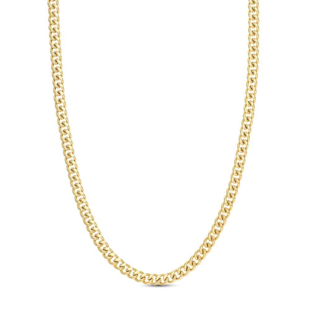 Men\'s Cuban Link Necklace 14K Yellow Gold 30\" 29XCpofk