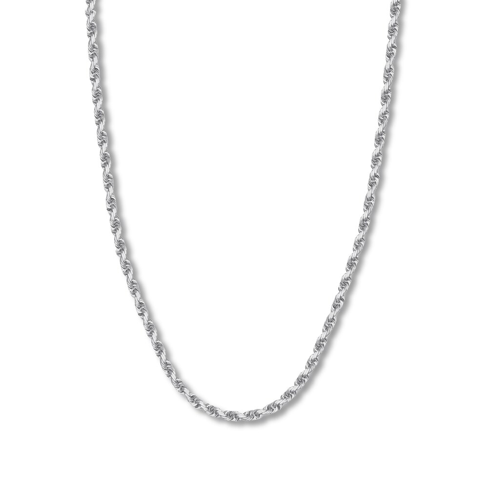 30" Textured Rope Chain 14K White Gold Appx. 4.4mm 2Cc8d5zK