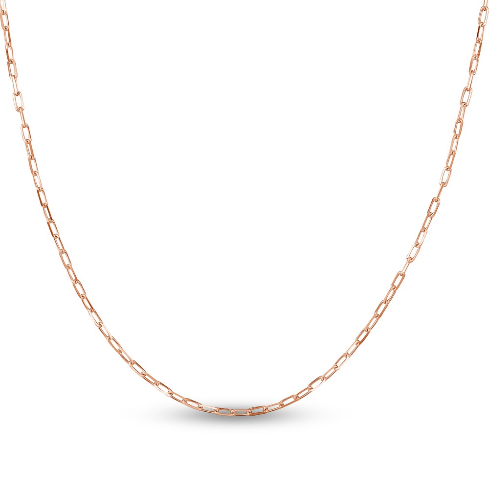 Paper Clip Chain Necklace 14K Rose Gold 22" 2G7HfaOE
