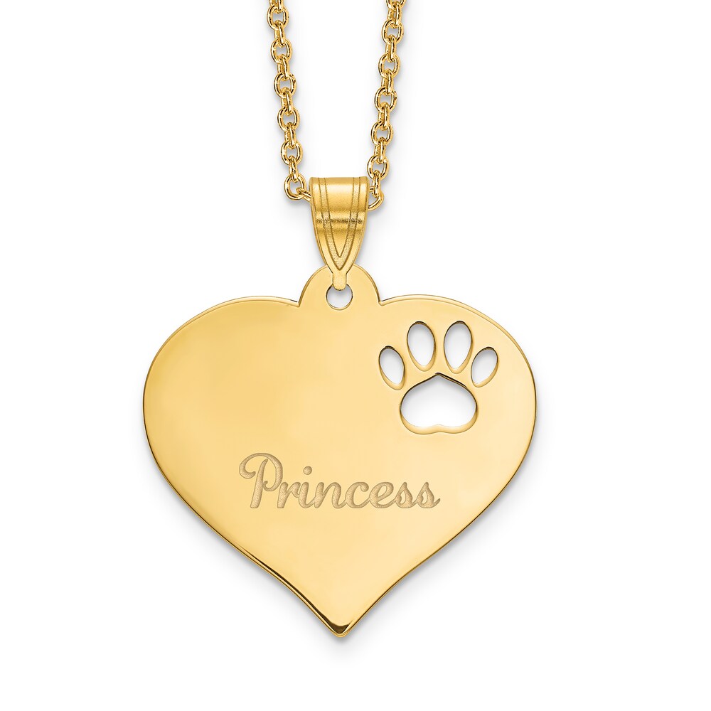 Heart with Paw Print Cut Out Pendant 2J2j8pGL