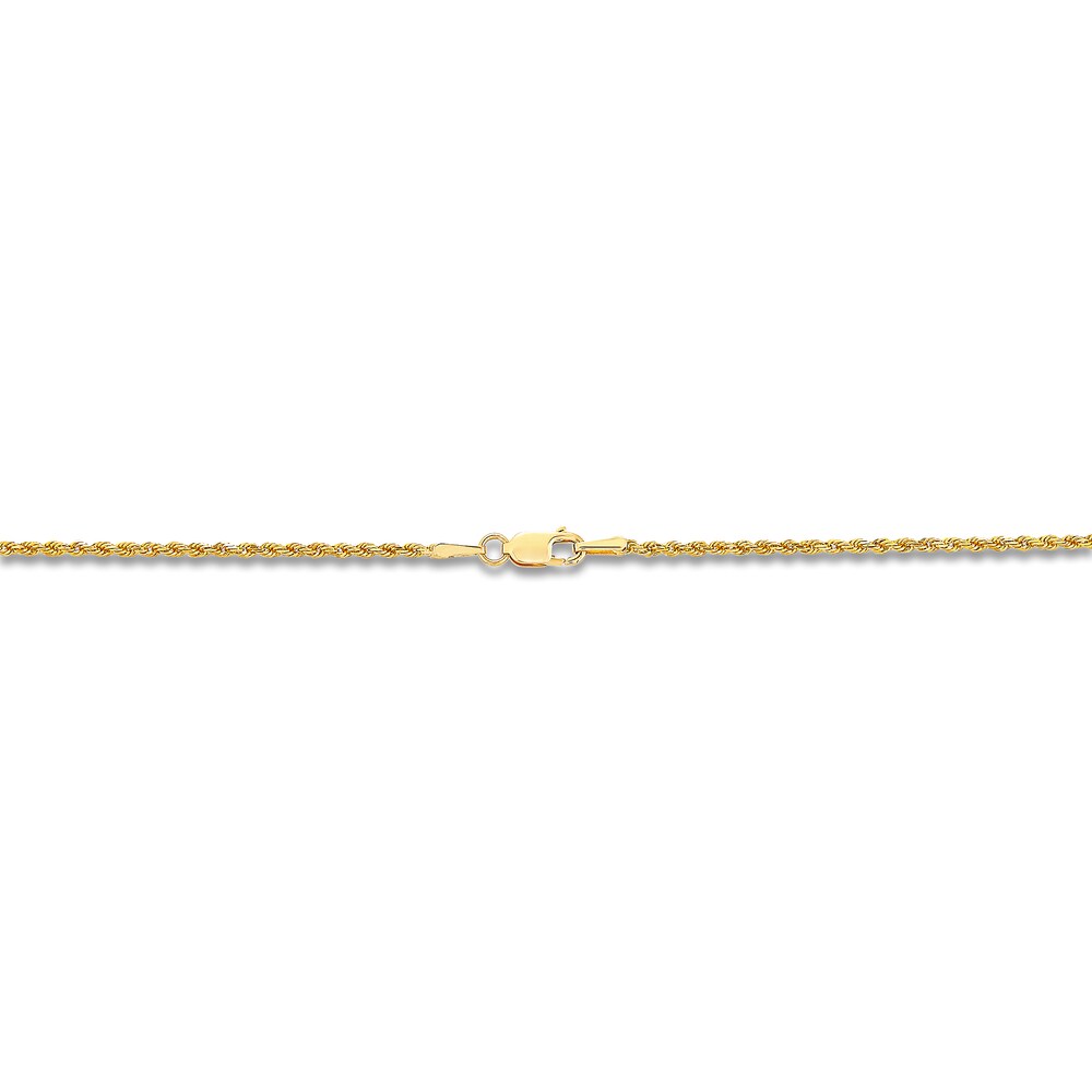 Solid Glitter Rope Necklace 14K Yellow Gold 16\" 1.6mm 2ScKd1MD