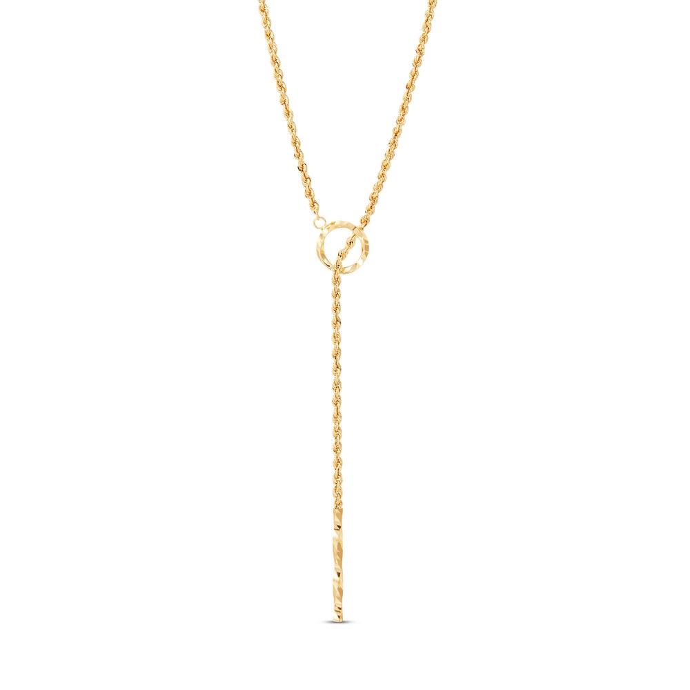 Lariat Rope Necklace 10K Yellow Gold 2fjYImJw