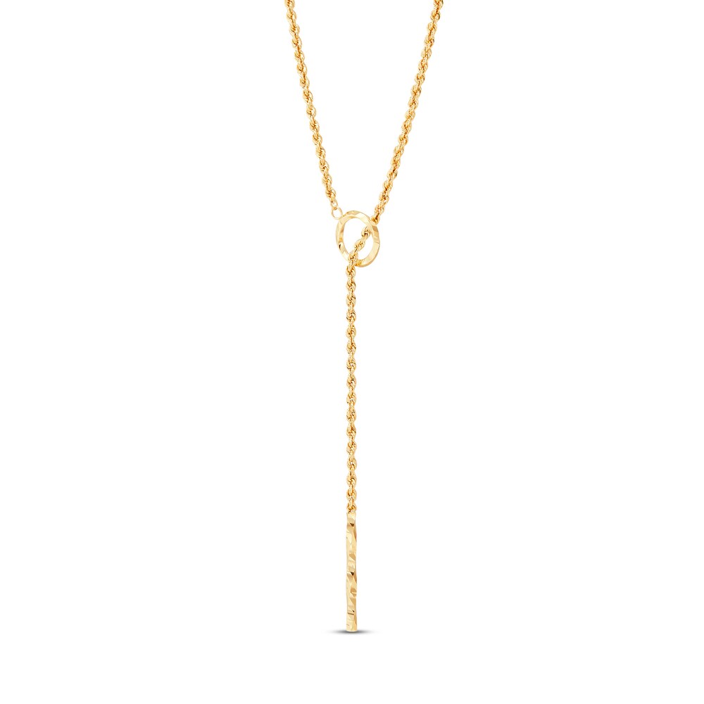 Lariat Rope Necklace 10K Yellow Gold 2fjYImJw