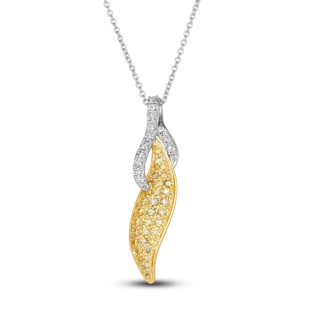 Le Vian Sunny Yellow Diamond Pendant Necklace 3/8 ct tw Diamonds Round 14K Two-Tone Gold 2uBPAPal