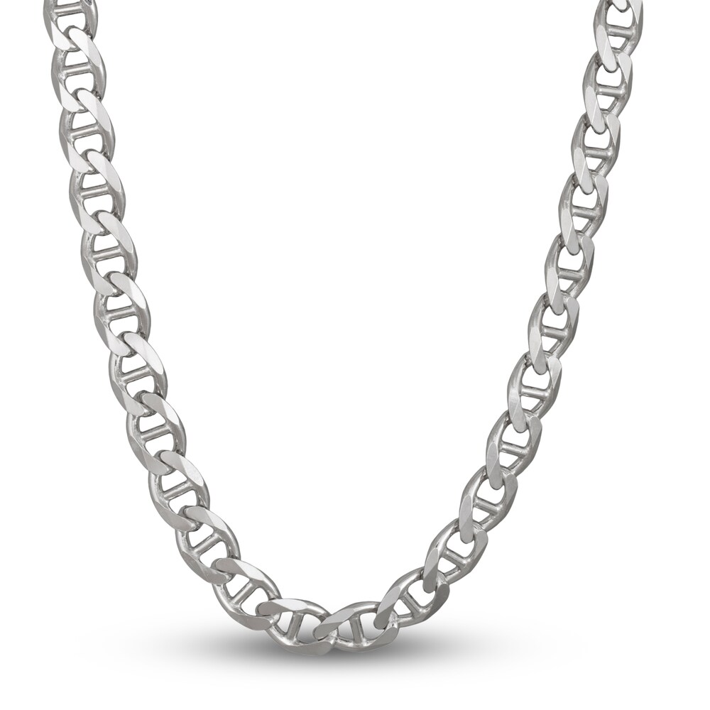 Men\'s Mariner Chain Necklace Sterling Silver 10.9mm 24\" 33luL41k