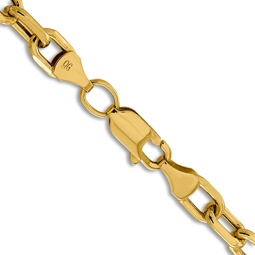Men\'s Cable Chain Necklace 14K Yellow Gold 18\" 4.9mm 3Ir9tZxh