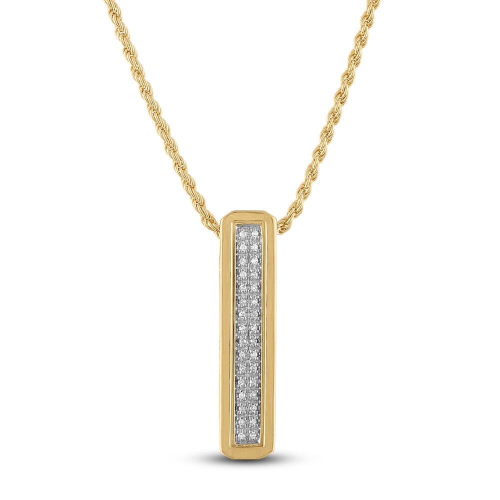 1933 by Esquire Diamond Pendant Necklace 1/8 ct tw Round 14K Yellow Gold/Sterling Silver 3VrQwtiH [3VrQwtiH]